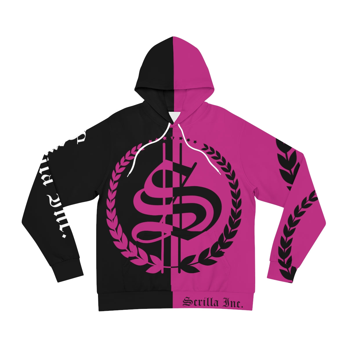 Half pink 2025 half black hoodie